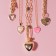 Pendant "chosen" heart volumetric, 40 cm, color mix
