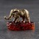 Talisman's keychain "Elephant", brass, amber