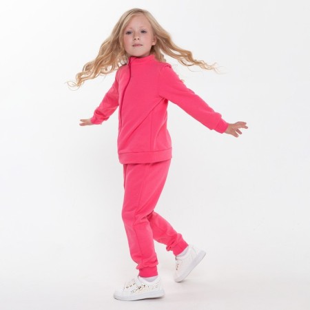 Costume (jumper, trousers) children, Fuchsia color, height 92 cm-3