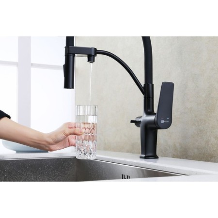 LEMARK Bronx LM3761BL kitchen mixer, single -leaf, with output for drinking water, black 90765-3