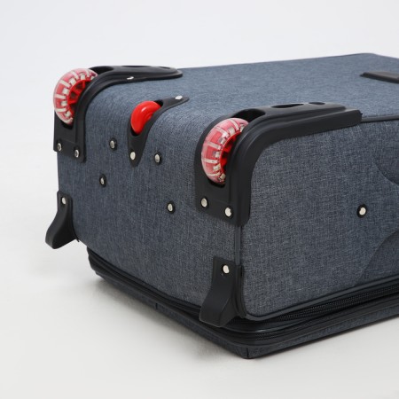 Small suitcase 24 "On the zipper, code castle, with extension, the color is gray-7