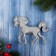 Christmas tree decoration "Graceful horse" 10x14 cm, silver