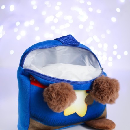 New Year's children's backpack "Bear with a star", 24x24 cm, for the New Year-2