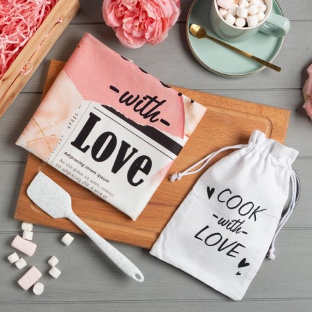 Gift set "Cook with love" towel 40x73cm, spatula