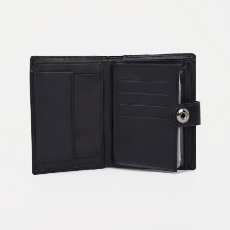 Male purse on Magnet, 3 in 1, department for auto documents and passports, black color-2