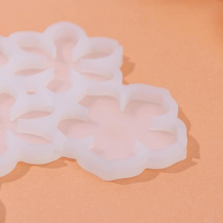 Form for candy "flowers", silicone, 14 × 12 × 0.7 cm, 6 cells, white color-1