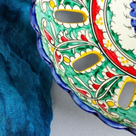 Rishtan ceramics "Flowers", 25 cm, mix-6