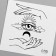 Tattoo on the body Black "Esoteric. Third Eye" 6x6 cm