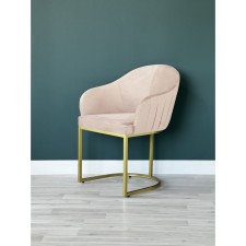 SHELL chair, 56 × 63 × 83 cm, cream color, gold frame