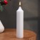 Candle-cylinder with ribs, 3.5x15cm., White