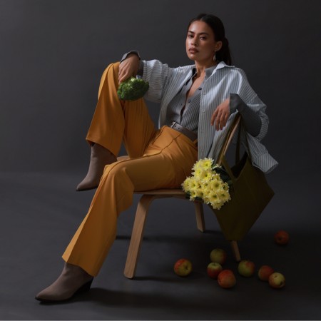 Women's pants Minaku: classic mustard color, rr 48-9