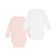 Body baby with a long sleeve "Peas", height 62 cm, white, peach, 2 pcs
