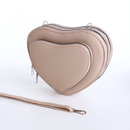 Bag Women's Cross-Bodi with a zipper, beige color-7