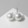 Earrings with pearls "Bride" beads d = 1.5, white color