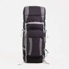 Tourist backpack, TAIF, 60 L, cord department, outer pocket, 2 side nets, black/gray color