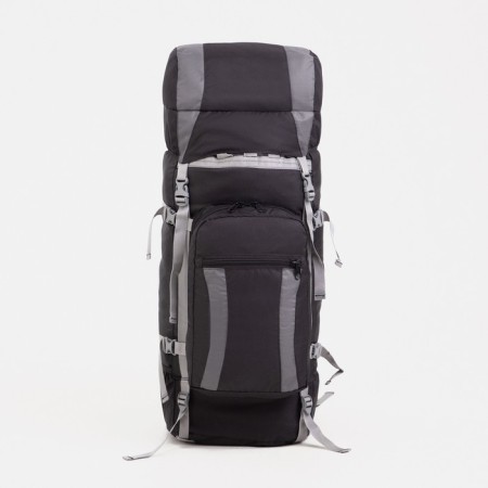 Tourist backpack, TAIF, 60 L, cord department, outer pocket, 2 side nets, black/gray color