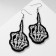 Acrylic earrings "skeletons" hands, black and white color in silver