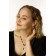 Set 2 objects: earrings, Kilence Listopad Subtle rhombus, Black and white color in silver, 45cm