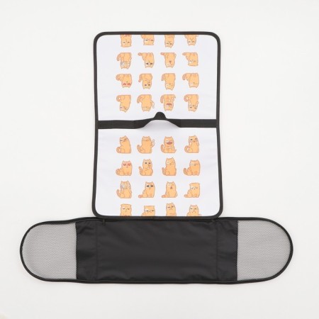 Bag - Frame -45 x 25 x 30 cm, white with cats.-11