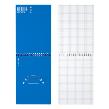 Notepad for spirals A5, 80 sheets, cage, Erichkrause "Mirage", plastic cover silk -screen cover, OFSET BELICE 100%, blue-1