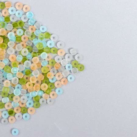 Glass 8/0 "Matte translucent. Melange Summer" 10 g-1