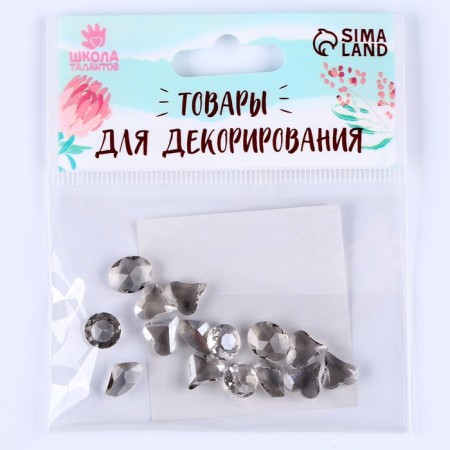 Decorative pebbles for creativity, set of 15 pcs., Gray color, stones: from 6 to 14 mm-2