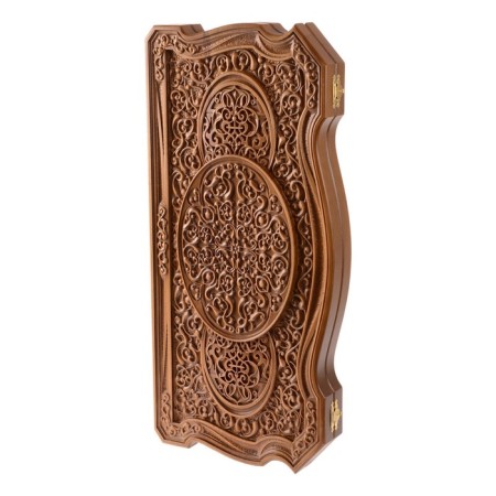Carved backgammon "Ivanovo Eastern", from the Buka array, 59 x 59 cm