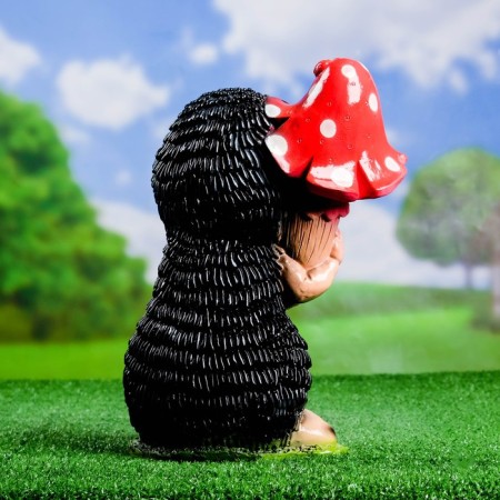 Garden figure "Hedgehog with a fungus" 32x15cm-2