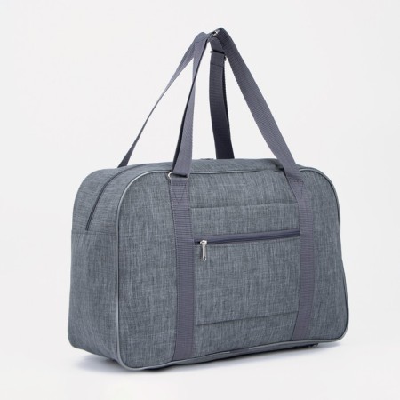 Road bag with lightning, external pocket, suitcase holder, gray color