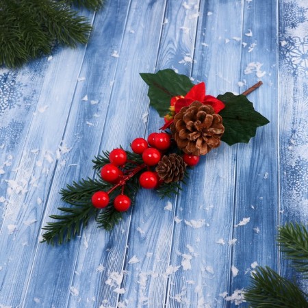 Decor "Winter Charm" berries Berry Blue Flower, 30 cm