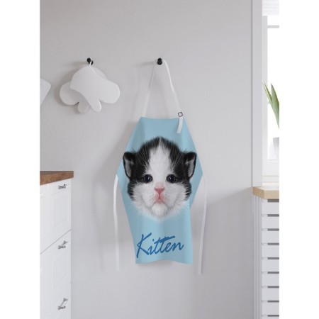 Apron of a kitchen with a photo print "Cute kitten", adjustable, size OS-1