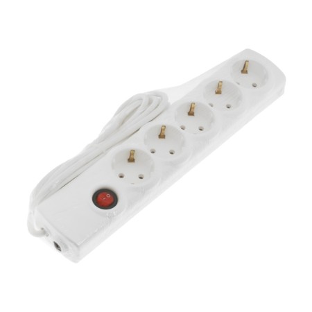 Luazon Lighting network filter, 5 outlets, 3 m, 2200 W, 3x0.75 mm2, 10 A, 220 V, with a fuse, white-7