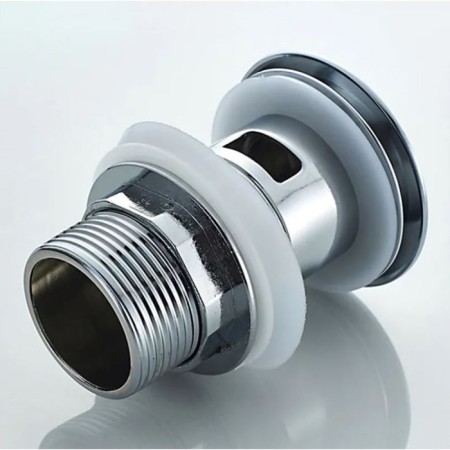 Bottom valve Ledeme L65-2, for a shell, with overflows, brass, chrome-2