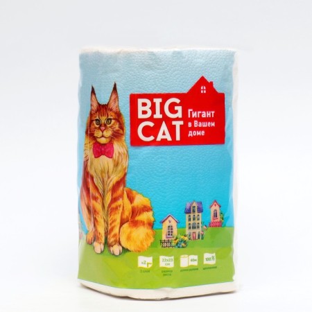 Paper towel "Big cat", white, 40 m