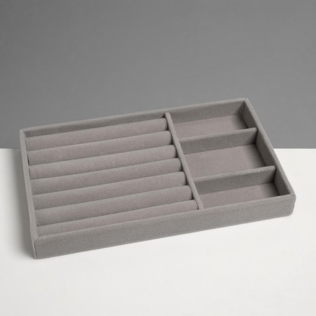 A stand for decorating 3 cells and 7 strips for rings, phlock, 21 × 12.3 × 2.5 cm, color gray color-2