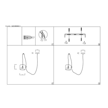 Suspension EVOLUCE. Sle120643-01. TRIESTE. 1x40 W, E27, 24.3x24.3x21 cm, black color-4