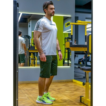 Male sports shorts, size 50, green color-6