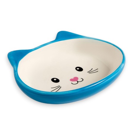 MIKA Ceramic oval "cat muzzle" 200 ml 14 x 12 x 3.5 cm, blue-2