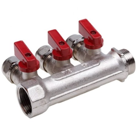 Universal collector Aqualink, 3/4 "X3/4" x16 mm, internal/outer, 4 outputs, Euroconus-2