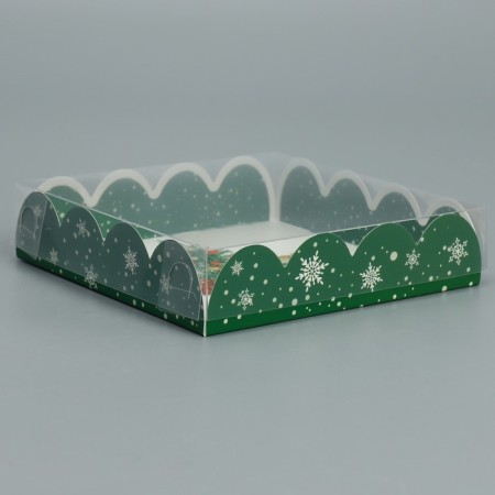 Box for confectionery with PVC lid "Bunny", 13 x 13 x 3 cm, new year-2
