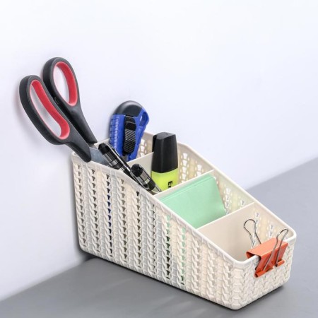 Organizer "Knitting", 4 sections, color white rattan-4