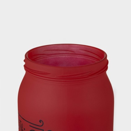 Glass Bank for bulk products "Love in the kitchen", 1 l, red color-2