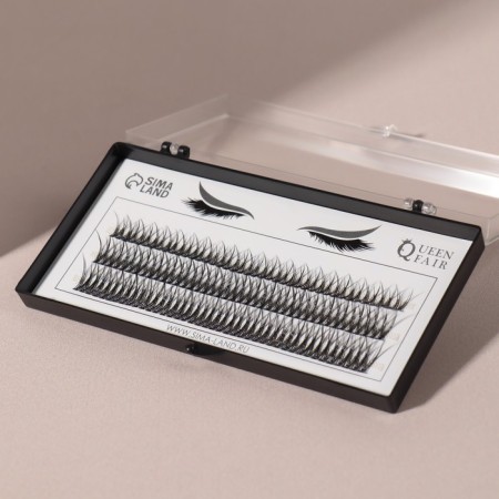 A set of overhead eyelashes "Lastochkin tail", bundles, 10, 12, 14 mm, thickness 0.1 mm, bend D, 12 D-1