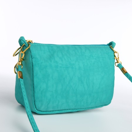 Bag Women's Cross-Bodi with a zipper, turquoise color-3