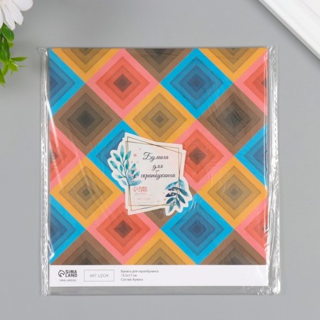 Scrapbooking "Rombs" density 180 grams set 10 pcs 15.5x17 cm-4