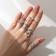 Set of rings 15 pieces "Assorted" Spider, Web, Size Mix, Color Black Silver