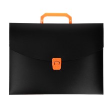 A4 portfolio folder, 700 μm, 1 department, calligrata, black with orange elements