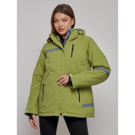 Ski jacket female, size 60, khaki color-1