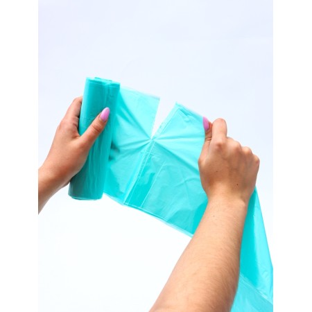 Garbage bags in the Roll PSD 100l, turquoise, 18 μm 10 pcs 65 x 90 cm-3