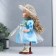Doll Collectible Ceramics "Natasha in a pale blue dress in a hat" 30 cm